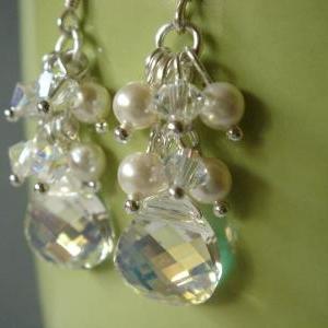 Swarovski Crystal And Pearl Cluster Bridesmaid..