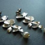 Penelope Silver Orchid Flower Pearl Bridal..