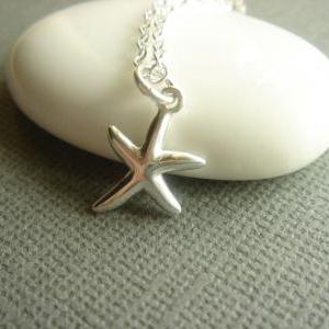 Beach Theme Starfish Sterling Silver Necklace