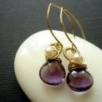 14k Gold Filled Amethyst And Freshwater Pearl..