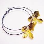 Contemporary Black And Gold Orchid Bracelet