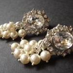 Bridal Pearl Cluster Large Statement Clip On..