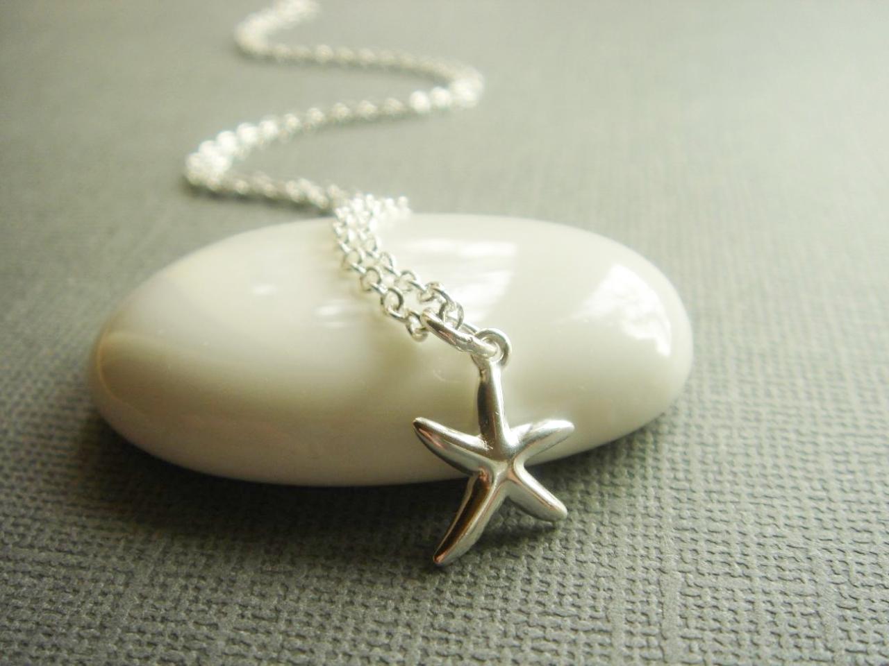 Beach Theme Starfish Sterling Silver Necklace