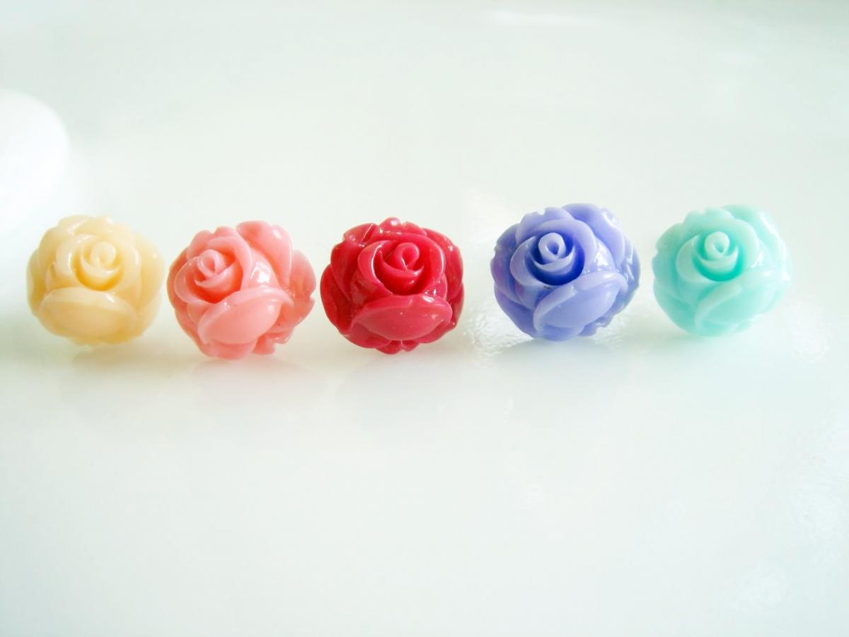 Customize Your Own Small Rose Stud Earrings