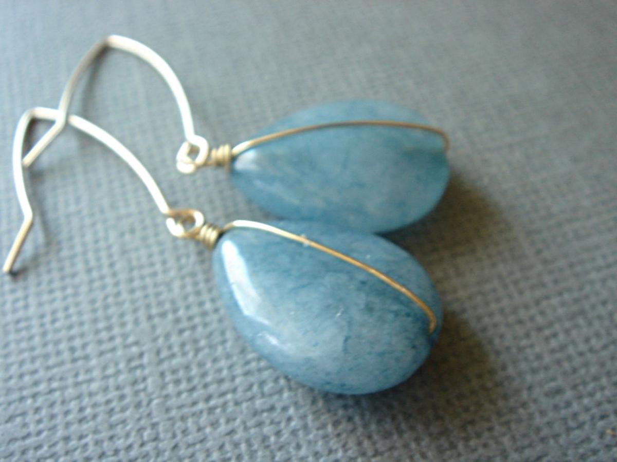 Large Bridesmaid Brazilian Aquamarine 14k Gold Filled Earrings on Luulla