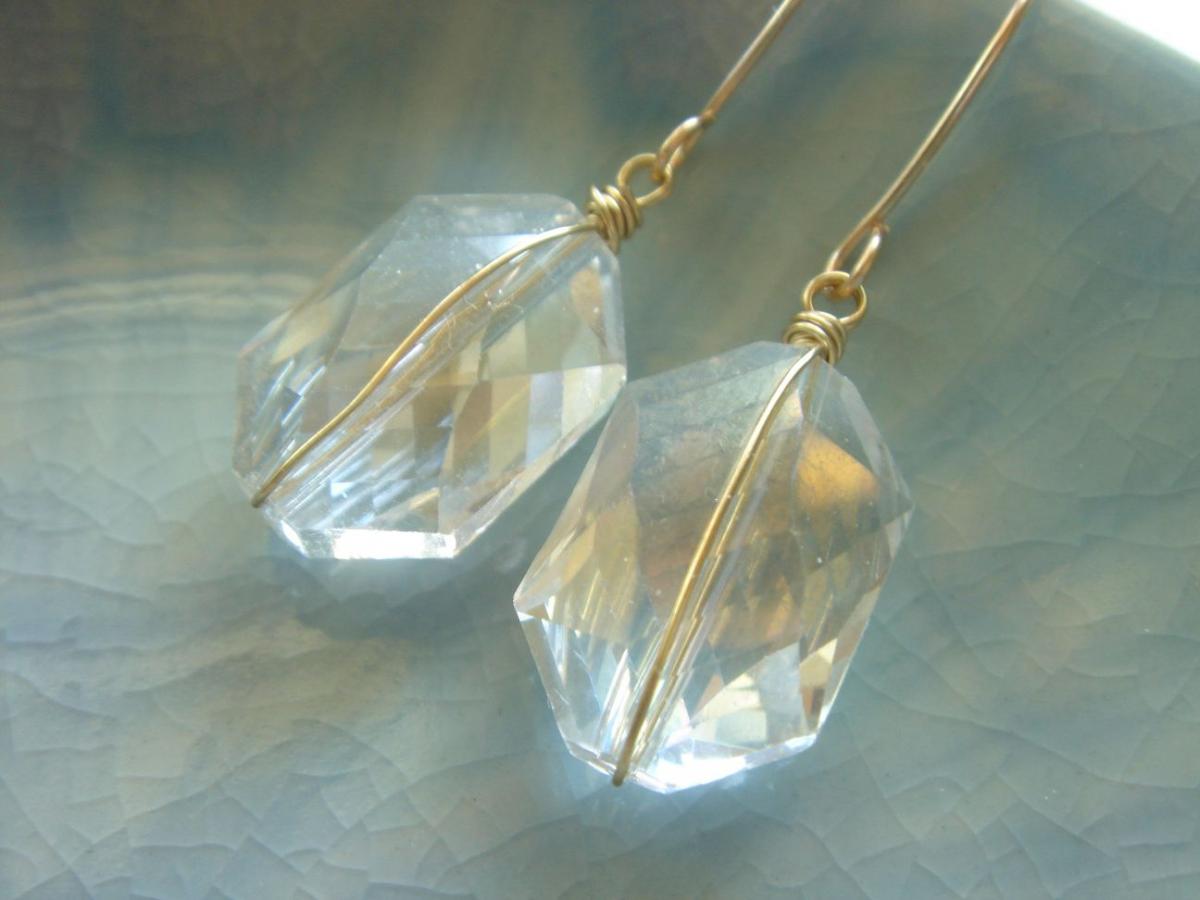 Stunning Crystal Bridesmaid 14k Gold Filled Earrings
