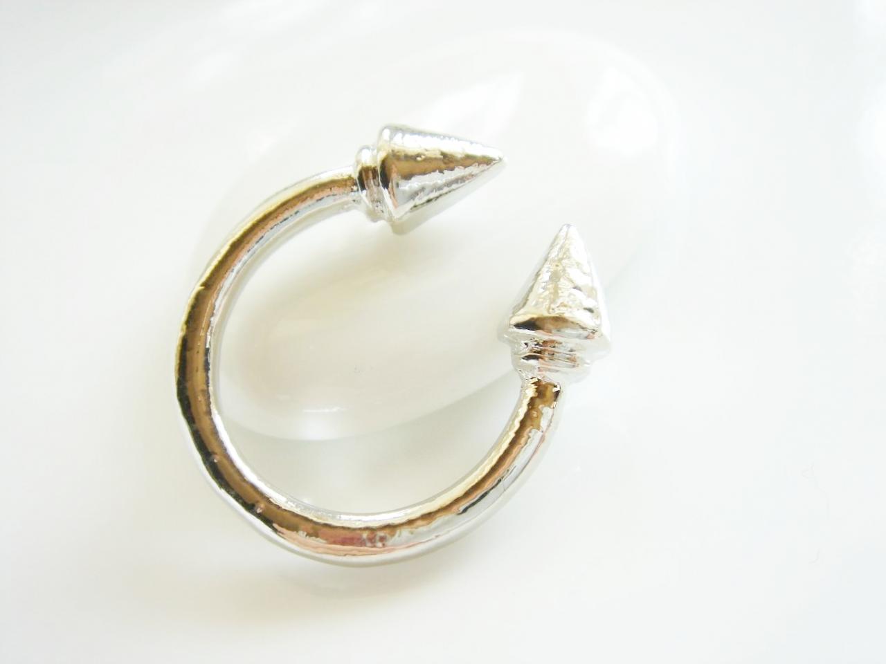 Silver Plated Illusion Pointy Illusion Ring R60
